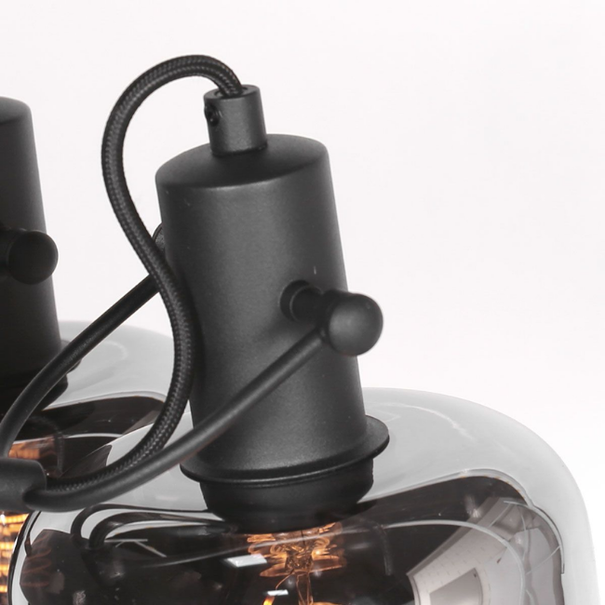 Steinhauer Retro Industriële wandlamp Glaslic 2-lichts smoke glas