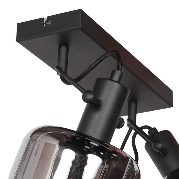Steinhauer Retro Industriële wandlamp Glaslic 2-lichts smoke glas