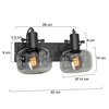 Steinhauer Retro Industriële wandlamp Glaslic 2-lichts smoke glas