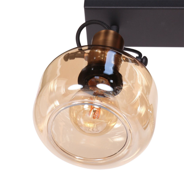 Steinhauer Retro klassieke wandlamp Glaslic 2-lichts amber glas