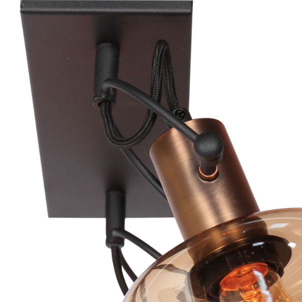 Steinhauer Retro klassieke wandlamp Glaslic 2-lichts amber glas