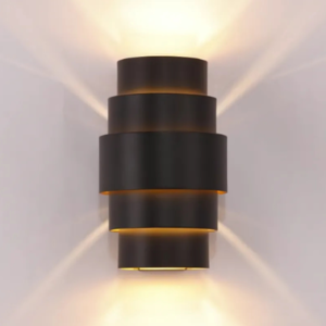 Artdelight Modern Hotel chique wandlamp Rolls 2-lichts zwart goud