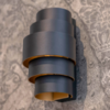 Artdelight Modern Hotel chique wandlamp Rolls 2-lichts zwart goud