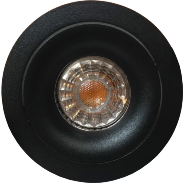 Artdelight Moderne Industriële inbouwspot Alice 1-lichts zwart rond