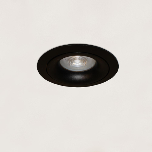 Moderne Industriële inbouwspot Alice 1-lichts zwart rond