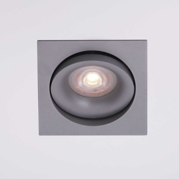 Artdelight Moderne inbouwspot Alice 1-lichts grijs vierkant