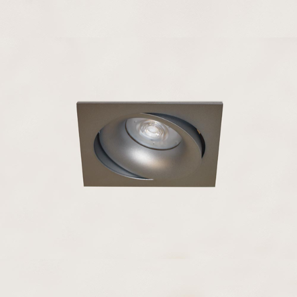 Artdelight Moderne inbouwspot Alice 1-lichts grijs vierkant