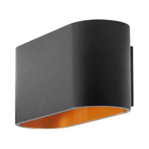 Highlight Moderne wandlamp Oval & 16 cm zwart goud