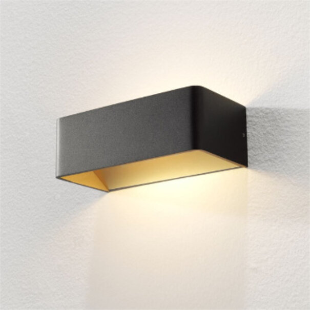 Artdelight Modern hotel chique wandlamp Mainz 2-lichts zwart goud
