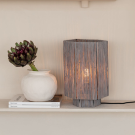 Tafellamp Panama 1-lichts large raffia grijs