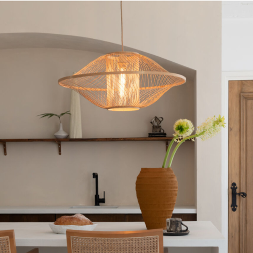 Landelijk - Ibiza - hanglamp - 1-lichts - naturel - Ø70 cm - Maui