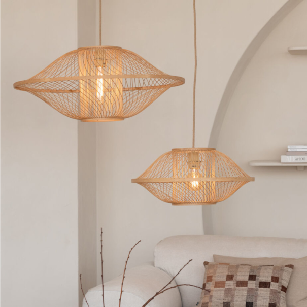 GOOD & MOJO Bohemian Moderne hanglamp Maui 1-lichts Ø70 cm naturel