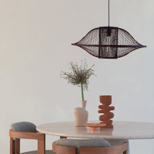 GOOD & MOJO Bohemian Moderne hanglamp Maui 1-lichts Ø70 cm burgundy