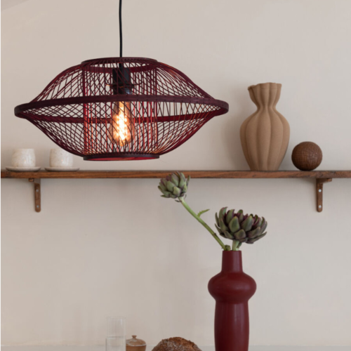 Bohemian Moderne hanglamp Maui 1-lichts Ø50 cm burgundy