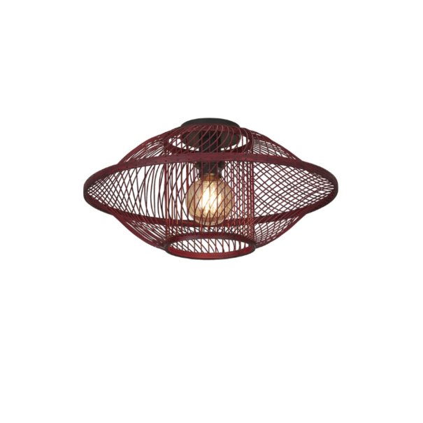 GOOD & MOJO Moderne Bohemian plafondlamp Maui 1-lichts Ø50 cm burgundy
