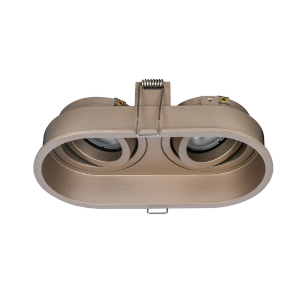 Artdelight Moderne hotel chique inbouwspot Rex 2-lichts ovaal champagne