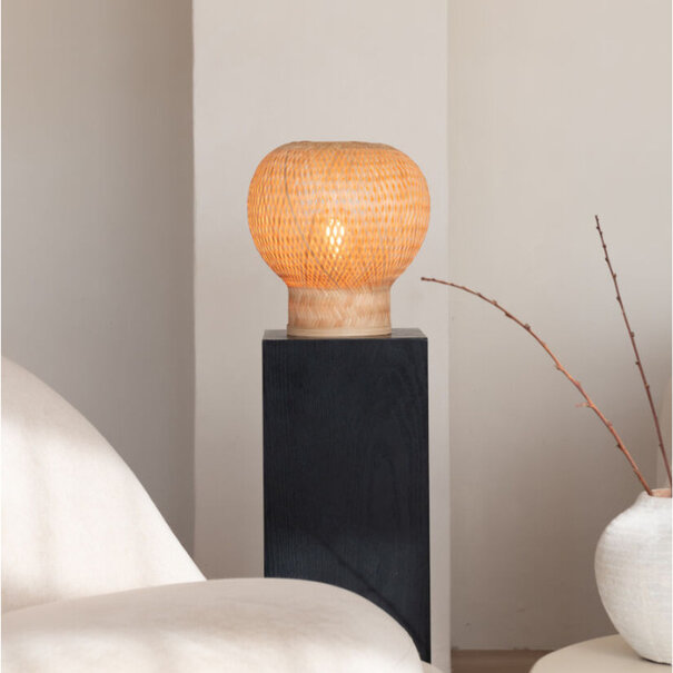 GOOD & MOJO Landelijke Ibiza stijl tafellamp Barbados 1-lichts naturel