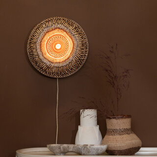 Wandlamp Barbados 1-lichts naturel bruin