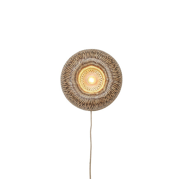 GOOD & MOJO Landelijke - Ibiza stijl - wandlamp - 1-lichts - naturel - bruin - Barbados