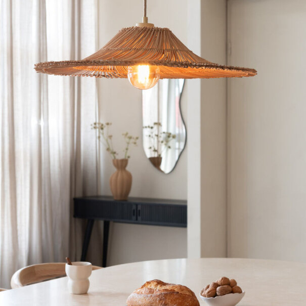 GOOD & MOJO Japandi landelijke hanglamp Cancun 1-lichts small naturel