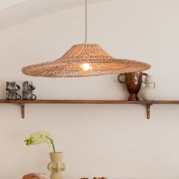 GOOD & MOJO Japandi landelijke hanglamp Cancun 1-lichts naturel