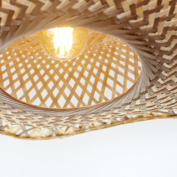 GOOD & MOJO Landelijk - Ibiza - plafondlamp - 1-lichts - naturel bruin - Ø44 cm - Madura