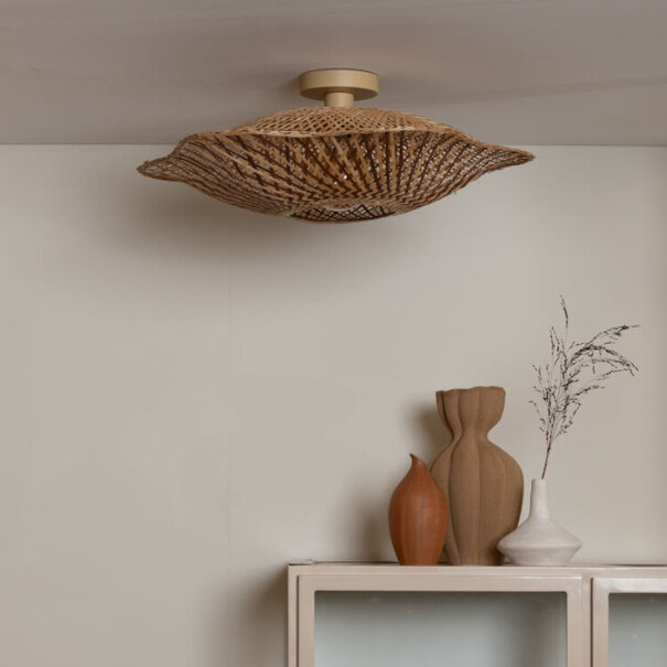 GOOD & MOJO Landelijk - Ibiza - plafondlamp - 1-lichts - naturel bruin - Ø60 cm - Madura