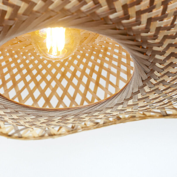 GOOD & MOJO Landelijk - Ibiza - plafondlamp - 1-lichts - naturel bruin - Ø60 cm - Madura