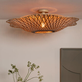 Plafondlamp Madura 1-lichts naturel bruin Ø87 cm