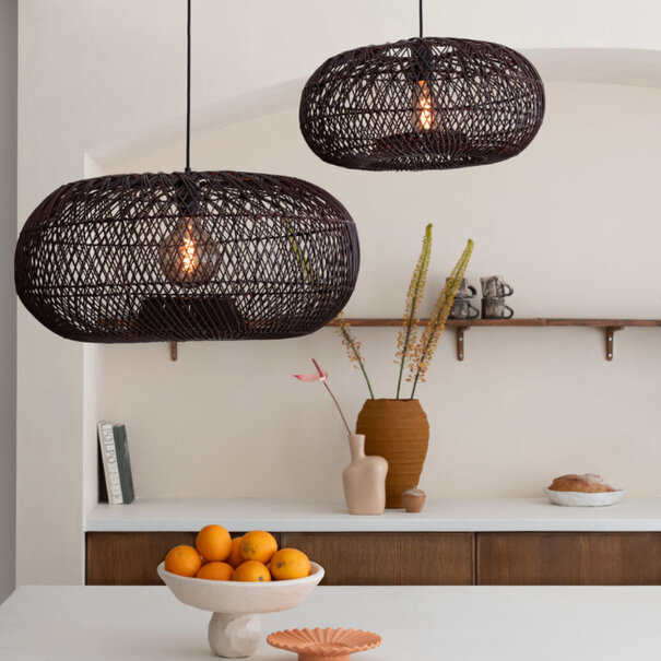 GOOD & MOJO Landelijke Ibiza stijl hanglamp Arizona 1-lichts burgundy