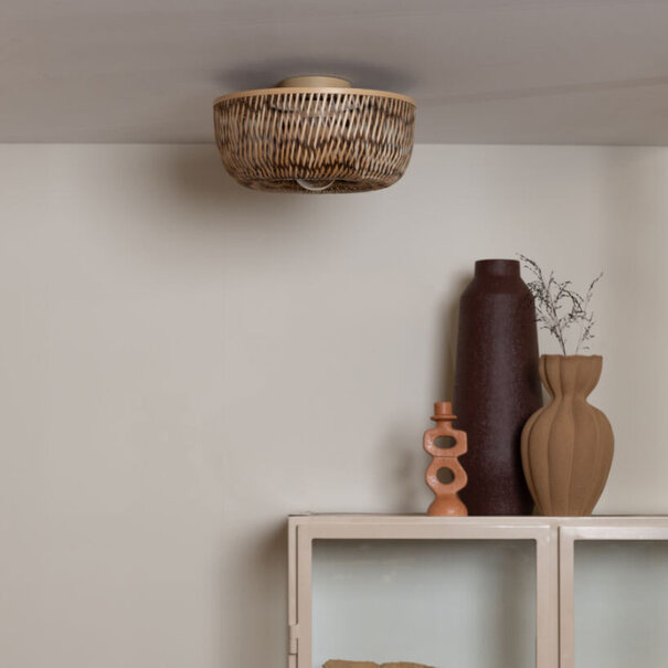 GOOD & MOJO Landelijke bohemian plafondlamp Barbados 1-lichts naturel bruin