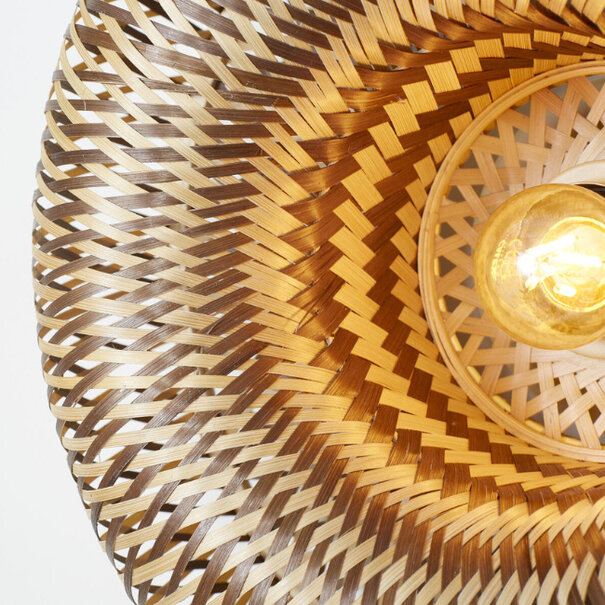 GOOD & MOJO Landelijke bohemian plafondlamp Barbados 1-lichts naturel bruin