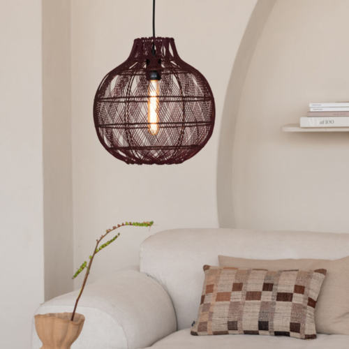 Moderne bohemian hanglamp Mendoza 1-lichts burgundy