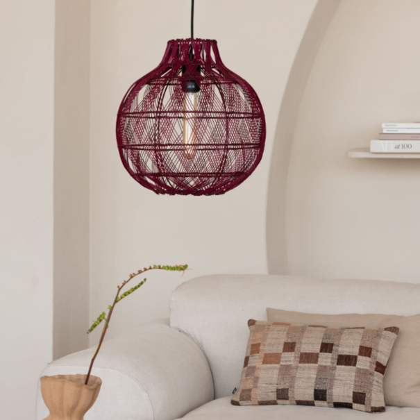 GOOD & MOJO Moderne bohemian hanglamp Mendoza 1-lichts burgundy