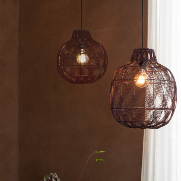 GOOD & MOJO Moderne bohemian hanglamp Mendoza 1-lichts burgundy