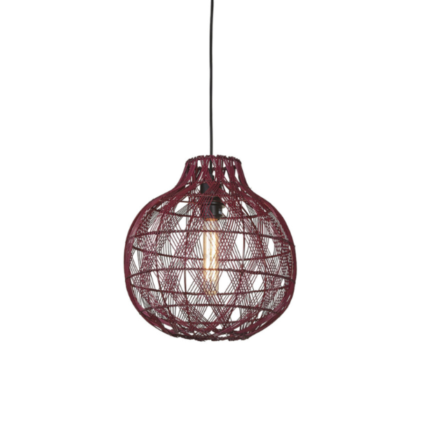 GOOD & MOJO Moderne bohemian hanglamp Mendoza 1-lichts burgundy