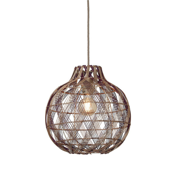 GOOD & MOJO Bohemian moderne hanglamp Mendoza 1-lichts naturel burgundy