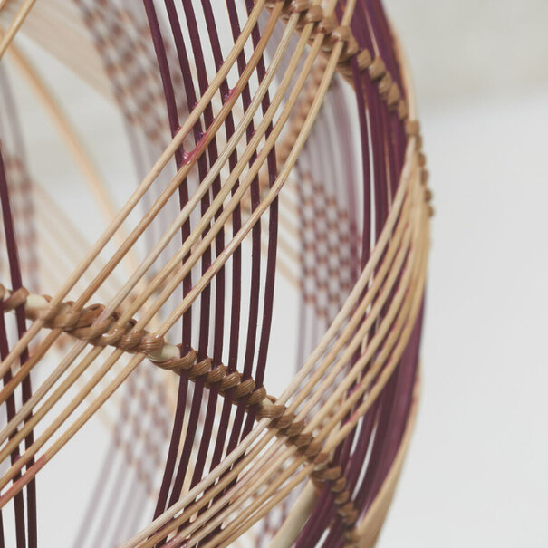 GOOD & MOJO Bohemian moderne hanglamp Mendoza 1-lichts naturel burgundy