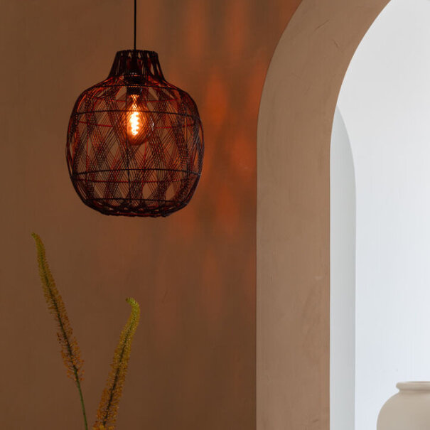 GOOD & MOJO Bohemian moderne hanglamp Mendoza large 1-lichts burgundy