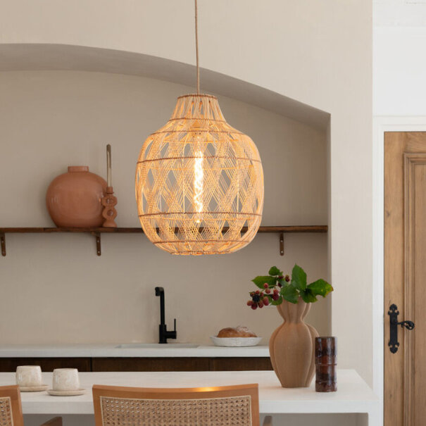 GOOD & MOJO Bohemian moderne hanglamp Mendoza large 1-lichts naturel