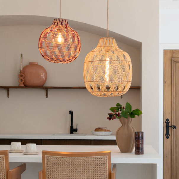 GOOD & MOJO Bohemian moderne hanglamp Mendoza large 1-lichts naturel