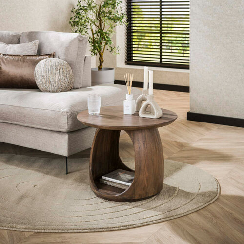 Moderne - Japandi - bijzettafel - large - mat bruin - acaciahout - Zen
