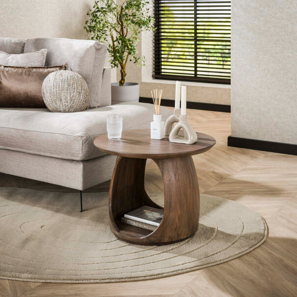 BelaLuz Moderne - Japandi - bijzettafel - large - mat bruin - acaciahout - Zen