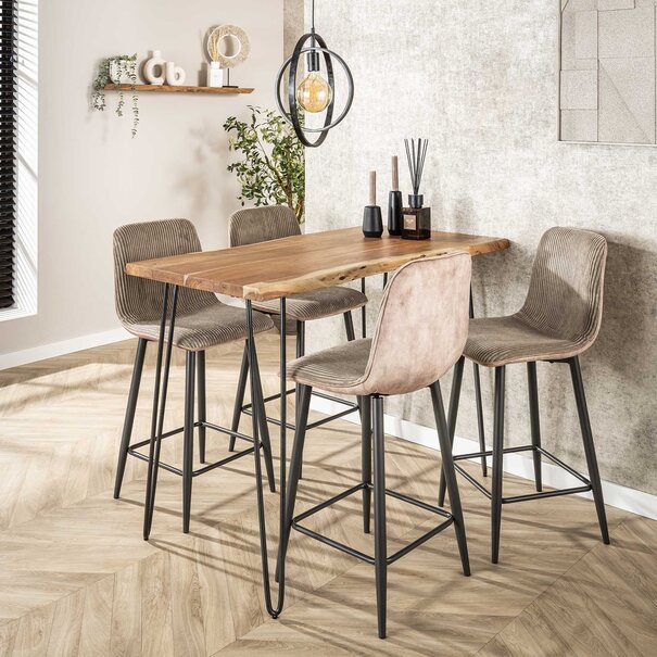 BelaLuz Landelijke Bartafel Brando 130 cm acaciahout