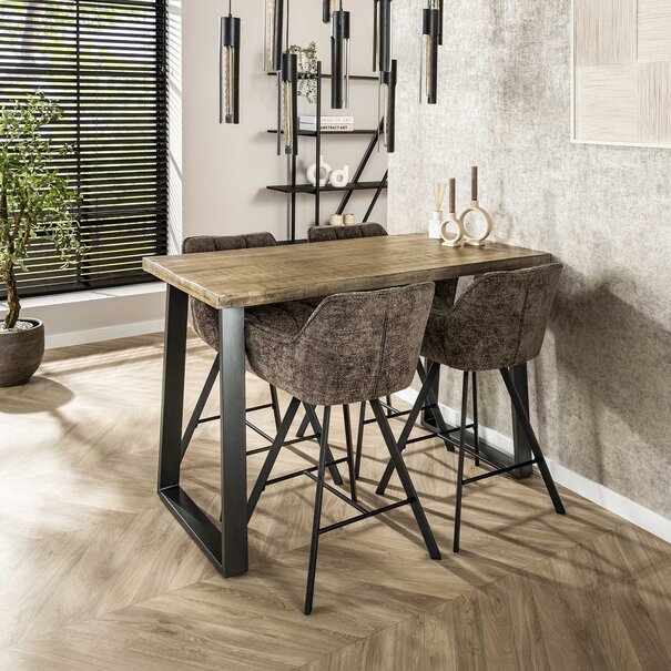 BelaLuz Industriële bartafel San Diego 135 cm blank antiek mangohout