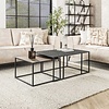 BelaLuz Moderne Industriële salontafel Magma 2 set brons zwart