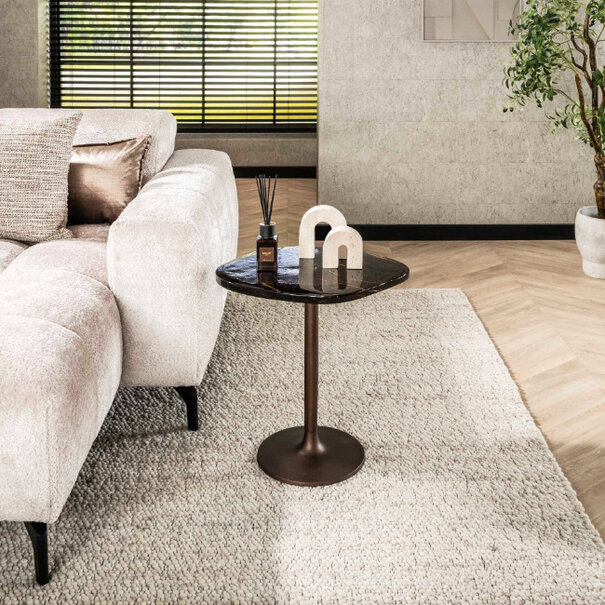 BelaLuz Hotel chique design bijzettafel Glare small koper antiek