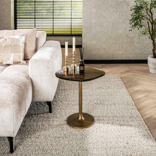 Hotel chique design bijzettafel Glare small goud antiek