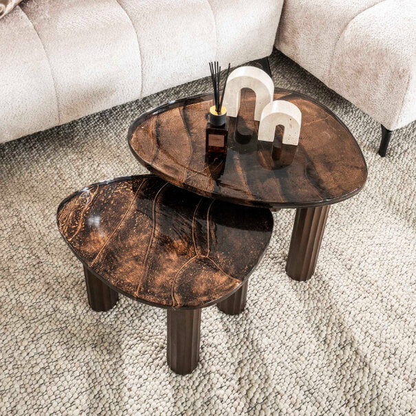 BelaLuz Hotel chique - design - salontafel - koper antiek - Glare small