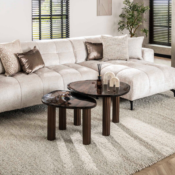 BelaLuz Hotel chique design salontafel Glare large koper antiek